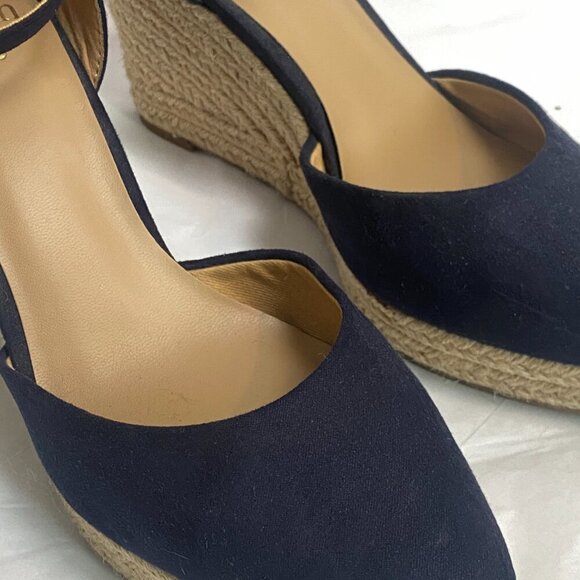 Crown & Ivy Wedge Sandals Boho Espadrille Block Heels with Ankle Strap & Charm - Picture 6 of 7